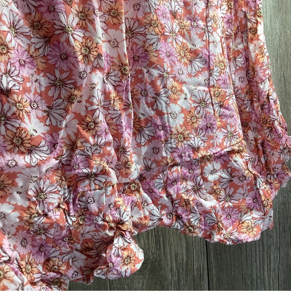 Art Class Floral Pull On Skirt Girls Size Large 10-12 Pink Elastic Waist - Picture 9 of 16